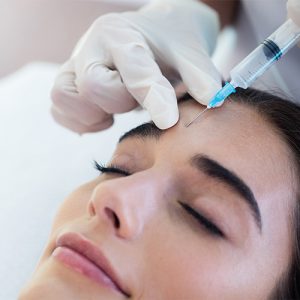 Injecting on a face for a treatment